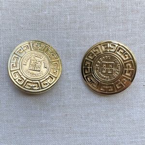 GIVENCHY VINTAGE 1980s GOLD MEDALLION EARRINGS